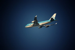 KLM airplane flying