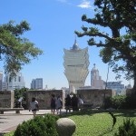view of the lisboa casino from the fort in Macau